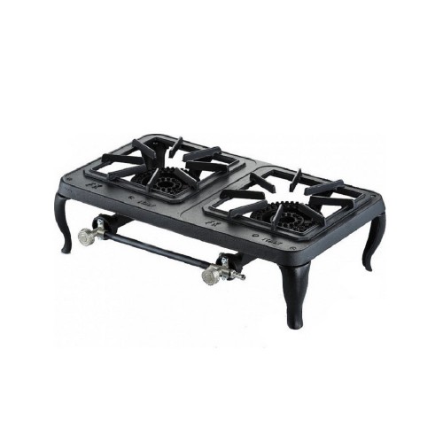 Εστία υγραερίου διπλή μαντεμένια βαρέως τύπου Foker Εστία υγραερίου διπλή μαντεμένια βαρέως τύπου Foker