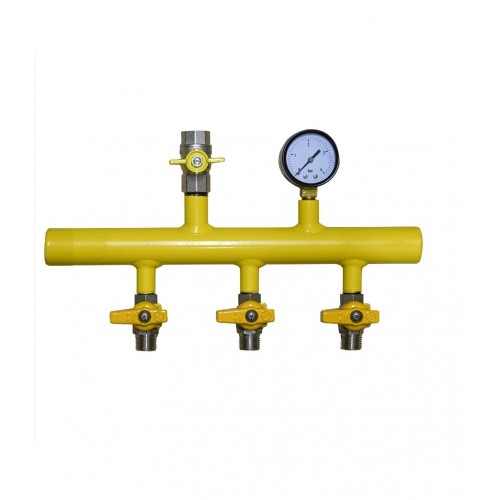 Κολεκτέρ διανομής με μανόμετρο υψηλής πίεσης 3 εξόδων