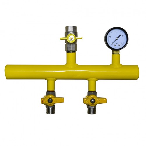 Κολεκτέρ διανομής με μανόμετρο υψηλής πίεσης 2 εξόδων