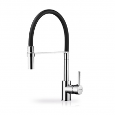 Μπαταρία κουζίνας χρωμέ με κεραμικούς δίσκους & εύκαμπτο ντους από σιλικόνη Serina Pyramis