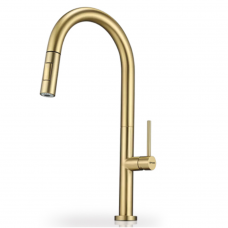 Μπαταρία κουζίνας με εκτεινόμενο ντους PVD Gold Lynette Pyramis