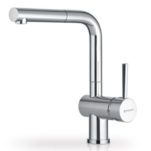 Μπαταρία κουζίνας με κεραμικούς δίσκους & εκτεινόμενο ντους Aladia Pyramis