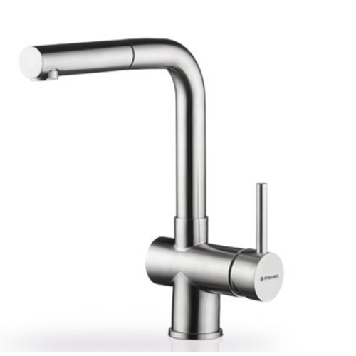 Μπαταρία κουζίνας με εκτεινόμενο ντους ανοξείδωτη Capriccio Pyramis