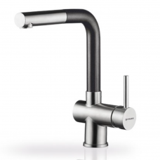 Μπαταρία κουζίνας με εκτεινόμενο ντους ανοξείδωτη μαύρη Capriccio Pyramis