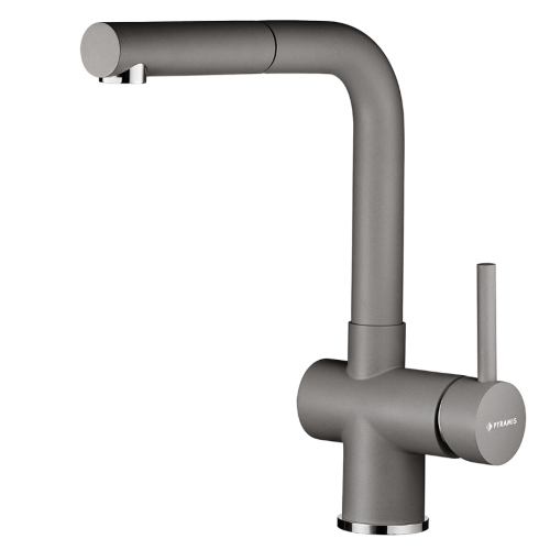 Μπαταρία κουζίνας με εκτεινόμενο ντους Iron Grey Capriccio Pyragranite Pyramis