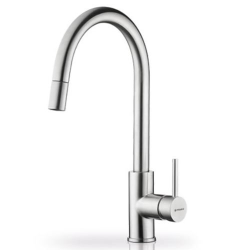 Μπαταρία κουζίνας με εκτεινόμενο ντους inox Verismo Pyramis