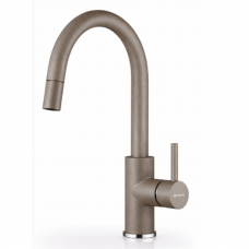 Μπαταρία κουζίνας με εκτεινόμενο ντους Dark Beige Verismo Pyragranite Pyramis