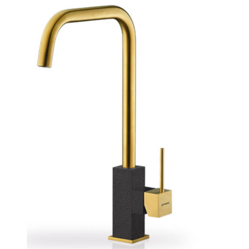 Μπαταρία κουζίνας PVD Gold με κεραμικούς δίσκους Adelita PVD Pyramis