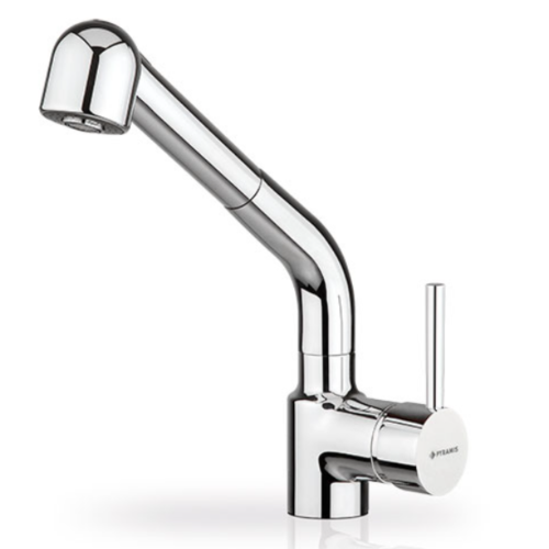 Μπαταρία κουζίνας με εκτεινόμενο ντους χρωμέ Balata Pyramis