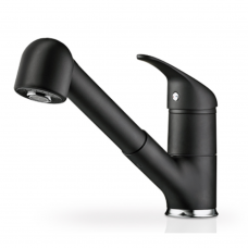 Μπαταρία κουζίνας με εκτεινόμενο ντους Graphite Carbon Festivo Pyramis