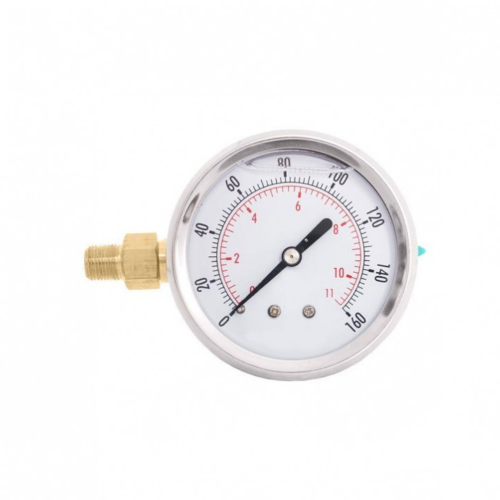 Μανόμετρο INOX γλυκερίνης 25 bar 1/4 έξοδο πλαϊνή