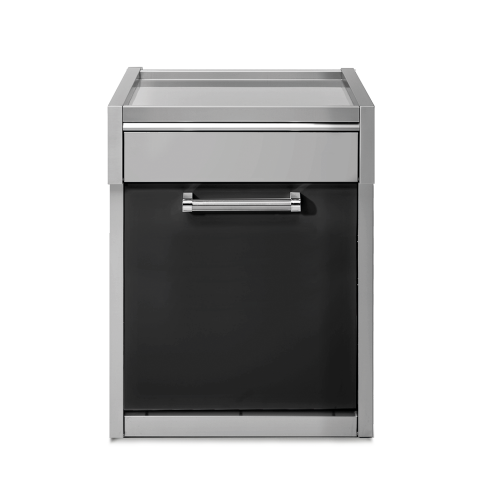 Μονάδα πάγκου 70cm με ένα συρτάρι inox & ένα ντουλάπι μαύρο SWING G7S-P-AN Steel