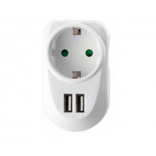 Μονή εξωτερική πρίζα ρεύματος με 2 θύρες USB IQ