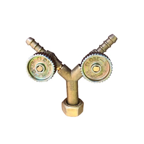 Ρακόρ φιάλης LPG θηλυκό με 2 εξόδους 1/4 αρσενικό