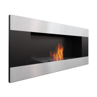 Επιτοίχια εστία βιοαιθανόλης DELTA2/BLACK/HORIZONTAL/TUV KRATKI