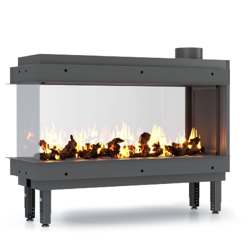 Τζάκι αερίου 3πλευρο 100cm Thermogatz